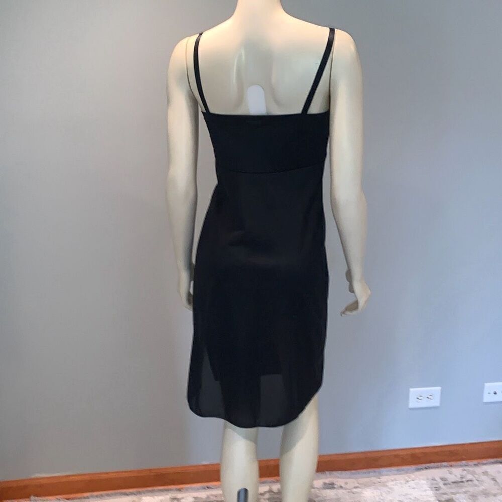 Vintage Black Nylon Slip Dress Size Medium - Picture 5 of 9